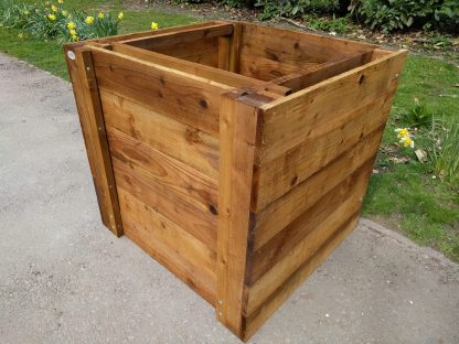 Wooden Compost Bin Single Close-Boarded w90cm x d90cm x h90cm 3